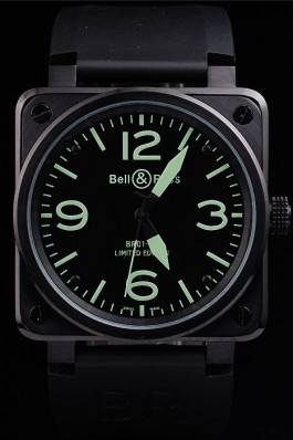 Black Rubber Band Top Quality Carbon-Green Steel Luxury Watch 4189 Bell Ross Replica For Sale