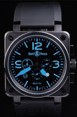 Black Rubber Band Top Quality BR01-94 Square Crown Luxury Watch 4192 Bell & Ross Replica
