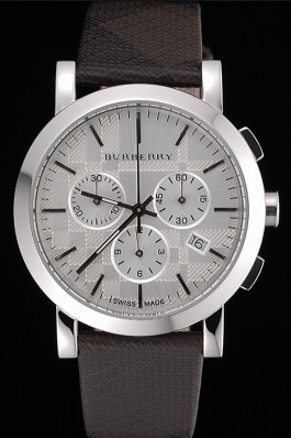 Replica Burberry The City Classic Chronograph Silver Dial Smoked Trench Bracelet  622572