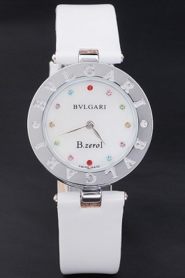 White Leather Band Top Quality Bvlgari Leather Strap Luxury Watch 4324 Bvlgari Replica Watch