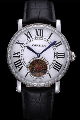 Cartier Rotonde Flying Tourbillon Diamonds White Dial 621954 Cartier Replica