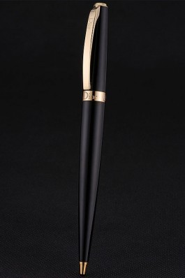Christian Dior Gold Rimmed Black Ballpoint Pen 622735 Replica Pen