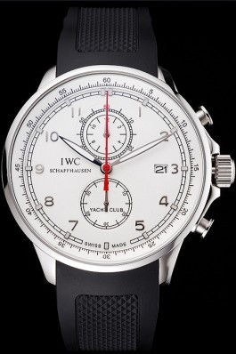 IWC Portugieser Yacht Club White Dial Stainless Steel Case Black Rubber Strap Iwc Replica