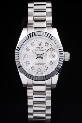 Rolex Datejust Polished Stainless Steel Silver Dial Replica Rolex Datejust
