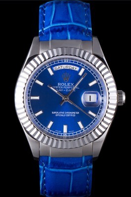 Rolex Day-Date Oyster Collection Blue Leather Band 621490 Rolex Replica Aaa