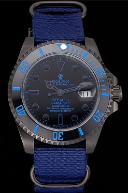 Rolex Stealth Submariner Blue Nylon Strap 622008 Rolex Submariner Replica