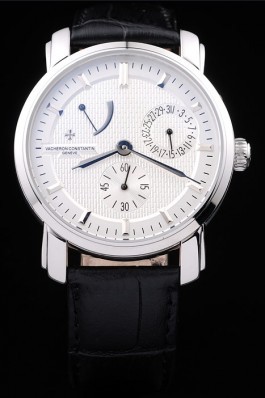 Black Leather Band Top Quality White Constantin Luxury Watch 5487 Replica Vacheron Constantin