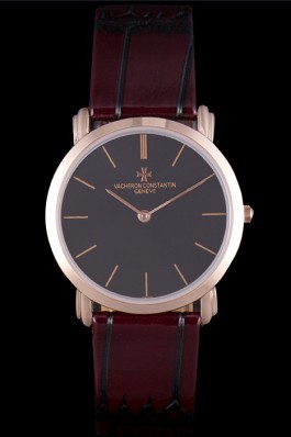 Brown Leather Band Top Quality Vacheron Gold Luxury Watch 5475 Replica Vacheron Constantin