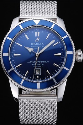Breitling Certifie SuperOcean Blue Dial Blue Watch Fake Breitling