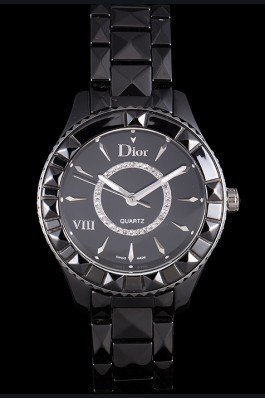 Dior VIII Ceramic Black Bezel Black Bracelet cd10 621363 Replica Christian Dior