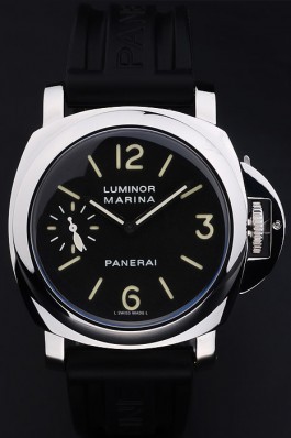 Black Rubber Band Top Quality Black Men's Panerai Luminor Marina Luxury Watch 4769 Panerai Luminor Replica
