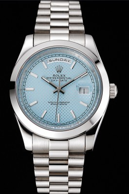 Rolex Day Date 40 Ice Blue Dial Stainless Steel Case And Bracelet Rolex Replica Aaa