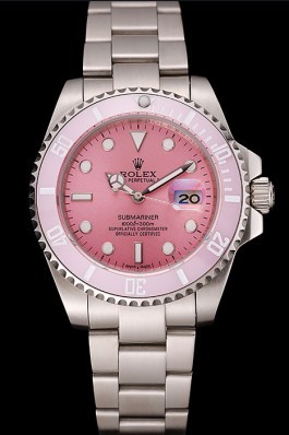 Rolex Submariner Pink Dial Pink Bezel Stainless Steel Bracelet 1453865 Rolex Submariner Replica