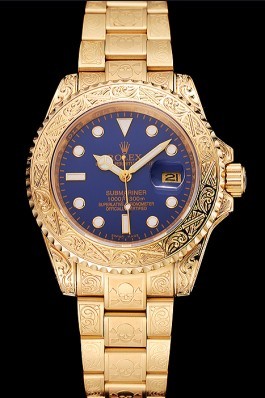 Swiss Rolex Submariner Skull Limited Edition Blue Dial Gold Case And Bracelet 1454089 Rolex Submariner Replica